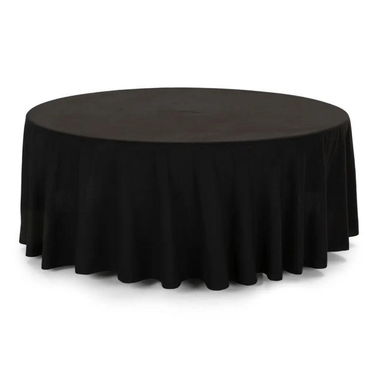 Black 120 Round Tablecloth - Fits 5ft Round Tables