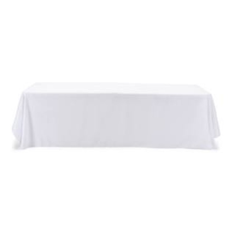 White 132 Banquet Tablecloth – Fits 8ft Tables