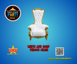 White/Gold Throne Chairs