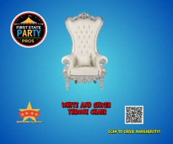 White/Silver Throne Chairs
