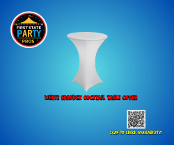 White Spandex Cocktail Table Covers
