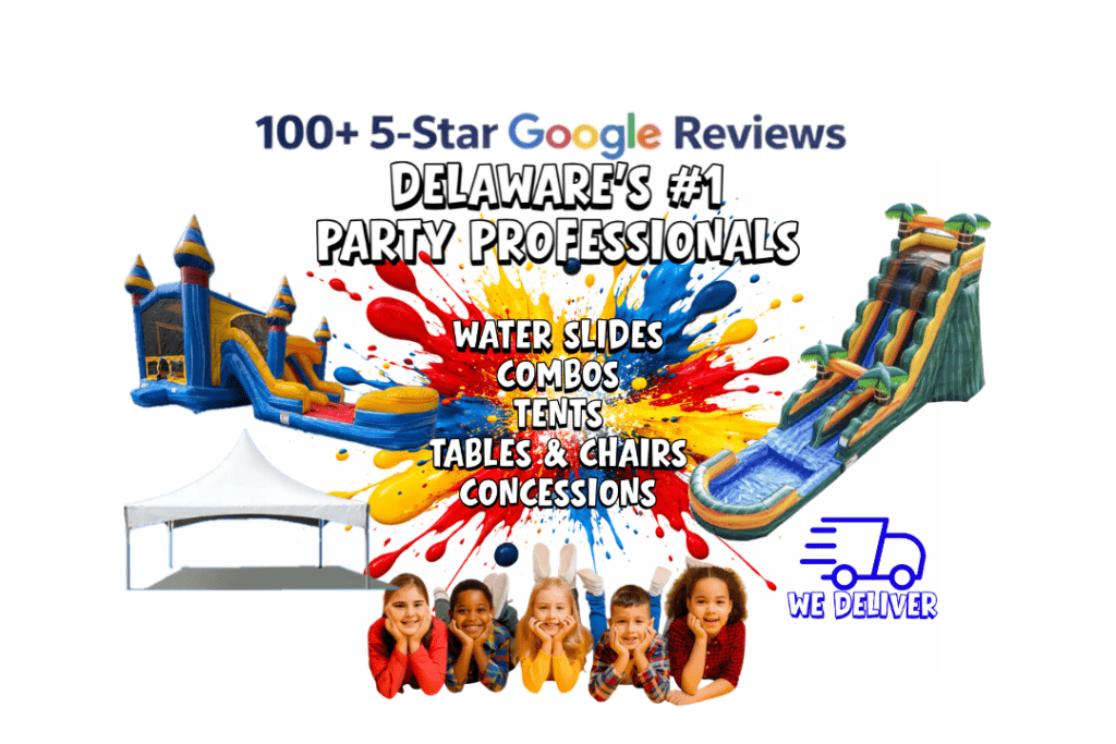 how to book bounce house rental Delaware online booking process First State Party Pros