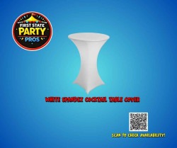 White Spandex Cocktail Table Covers