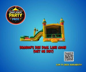 First state party pros20 20dragons den dual lane bounce house wa 1 Combo rentals in Smyrna, DE