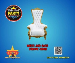 White/Gold Throne Chairs