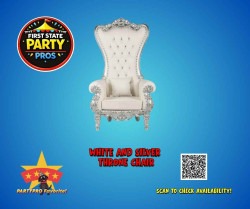 White/Silver Throne Chairs