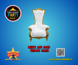 White/Gold Throne Chairs