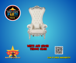 White/Silver Throne Chairs