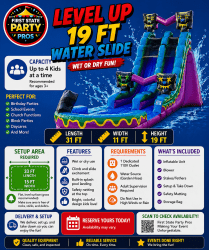 F27D1EC8 7D1F 4C38 9930 BA8F2A83CBEA 1777165082 LEVEL UP 19 FT WATER SLIDE (Wet or Dry)